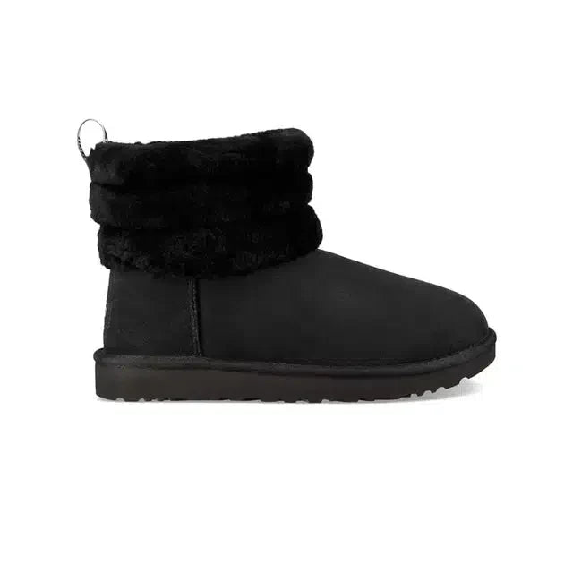 ՍᏀᏀ Classic Mini Fluff Quilted - Zwarte Enkellaarsjes Dames voor Comfort en Stijl