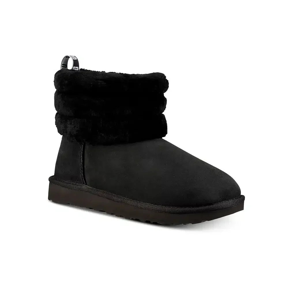 ՍᏀᏀ Classic Mini Fluff Quilted - Zwarte Enkellaarsjes Dames voor Comfort en Stijl